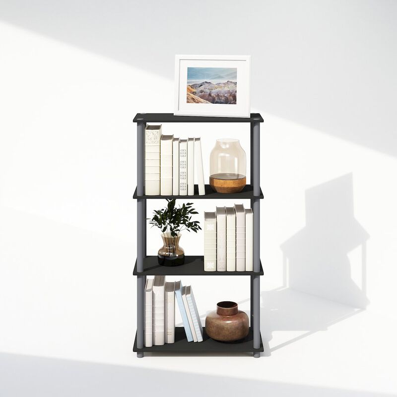Turn-N-Tube 4-Tier Multipurpose Shelf Display Rack, Shelving Unit, Bookcase