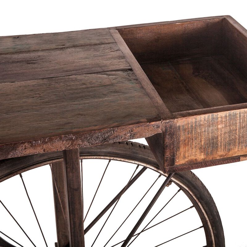 World Interiors Paxton Reclaimed Teak Bicycle Console