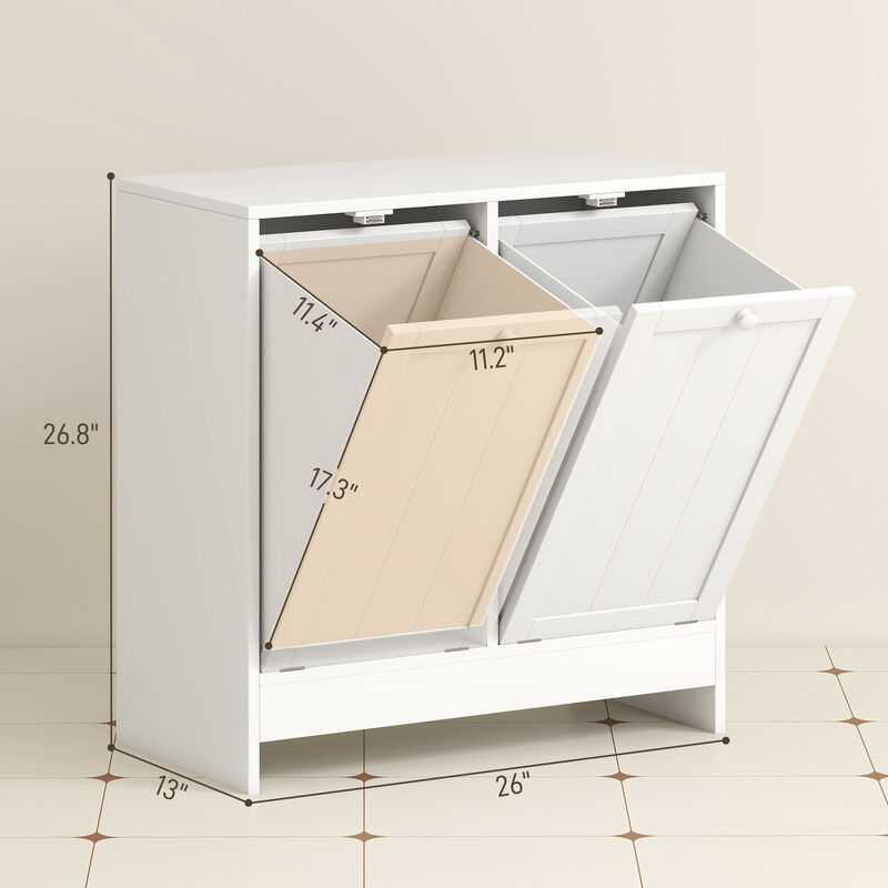 Hivvago 2-Compartment Laundry Storage Cabinet image number 2