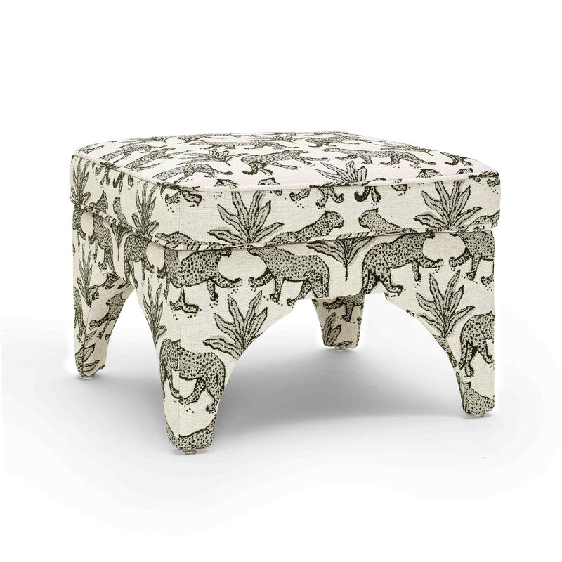 Raji Leopard Jacquard Ottoman image number 0