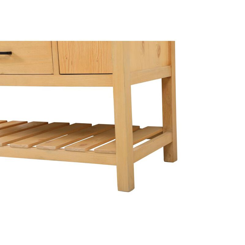 Elegant Kitchen and Bath 48 inch Single bathroom vanity in natural wood with backsplash