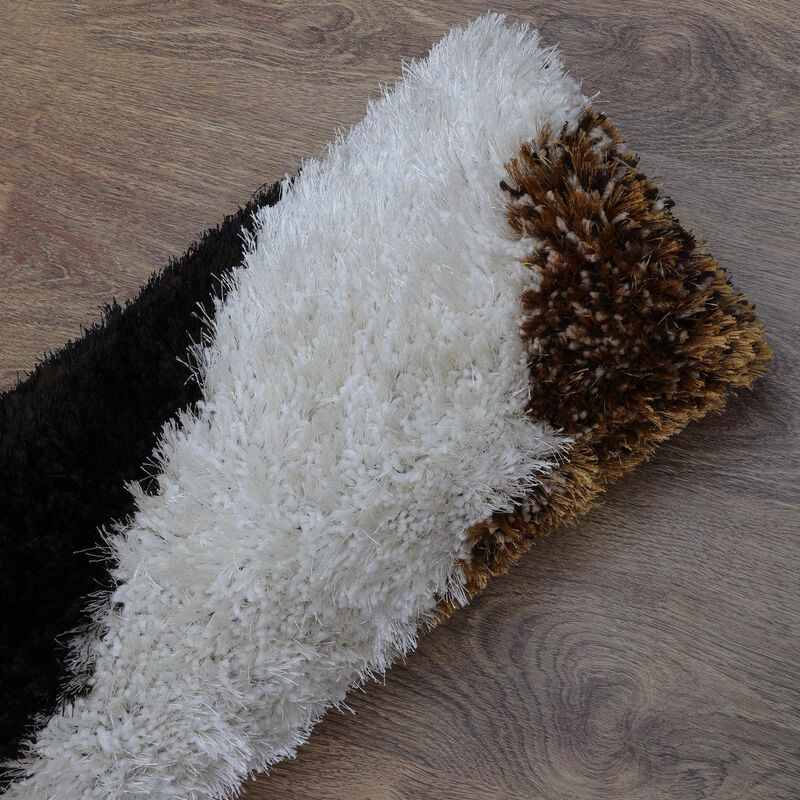 RUGSOTIC CARPETS HAND TUFTED SHAG POLYESTER ECO-FRIENDLY AREA RUGS  - Rectangle, Size, Geometric Modern Design, High Pile Thick Handmade Anti Skid Rugs for Living Room K00082 image number 6
