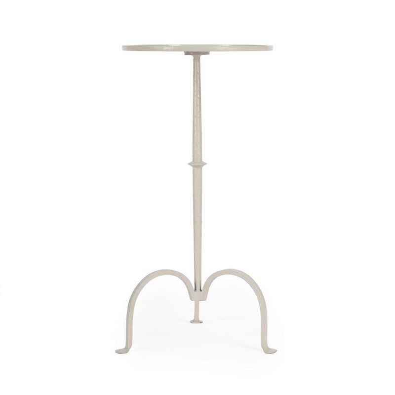 Butler Specialty Company Founders Griege Iron Pedestal Side Table, Gray and White