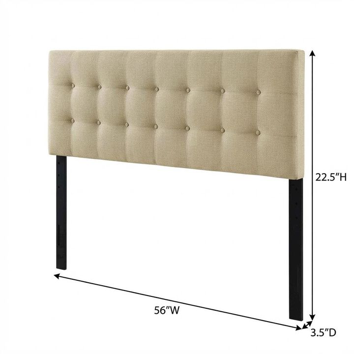 Upholstered Full Headboard, Soft Fabric, Durable Frame for Comfortable Support
