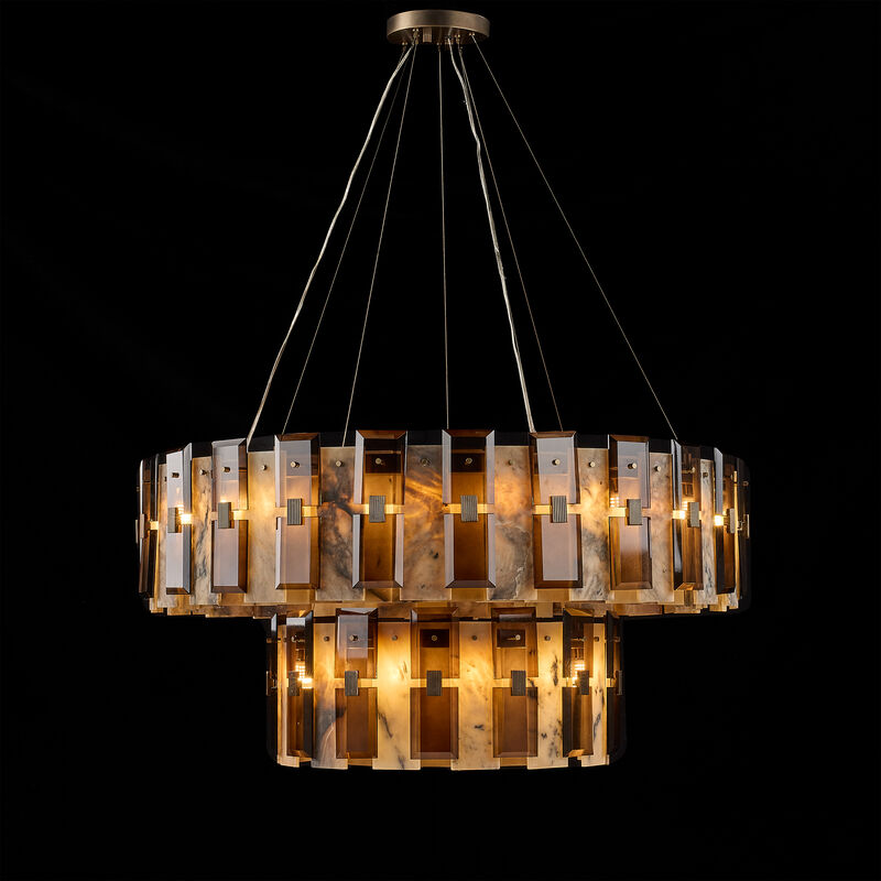 Tamboril Thirty-Eight-Light Two-Tier Chandelier image number 0