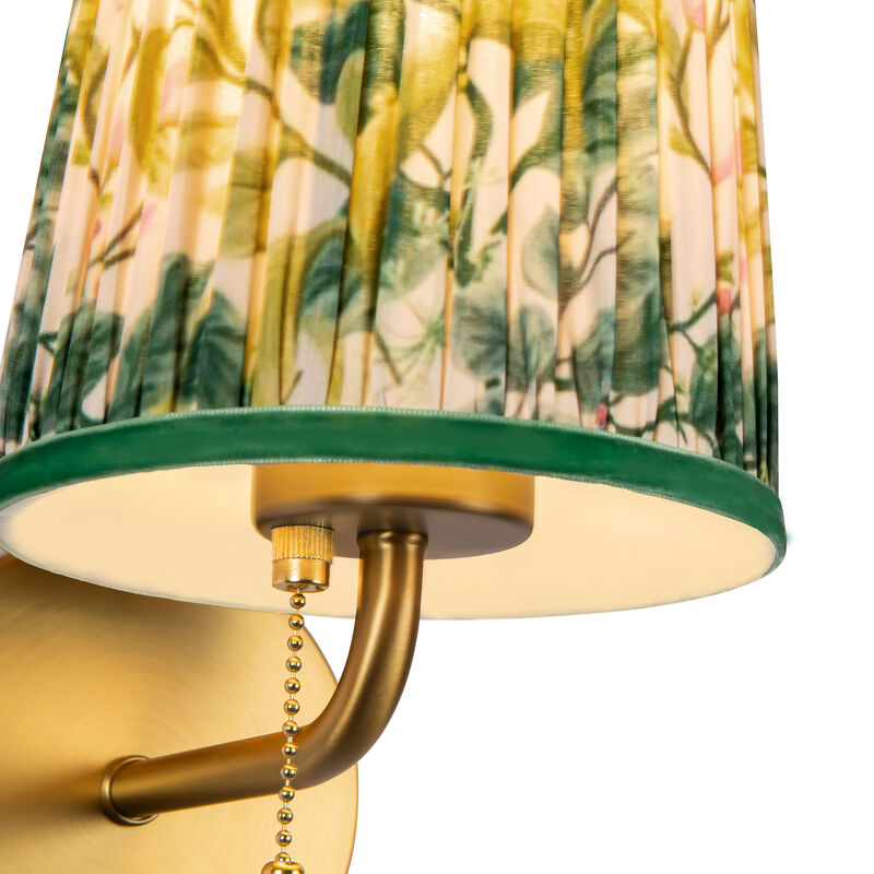 Scout 10-in Damp-Rated Wall/Vanity Light with Patterned Pleated Linen Shade image number 5