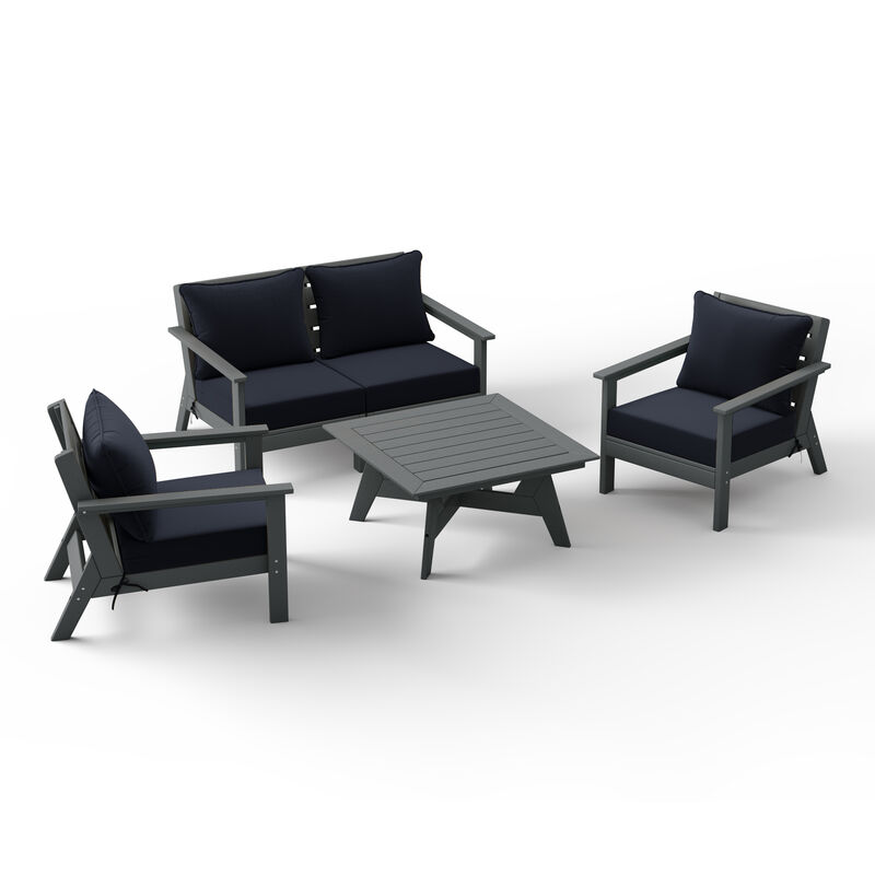 WestinTrends Outdoor 5-Piece Modular Sectional Patio Furniture Sofa Set