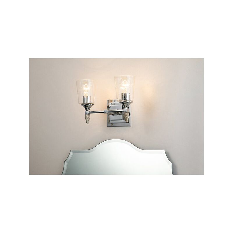 Lucas McKearn Vetiver 2 Light Vanity in Polished Chrome with Silver Accent