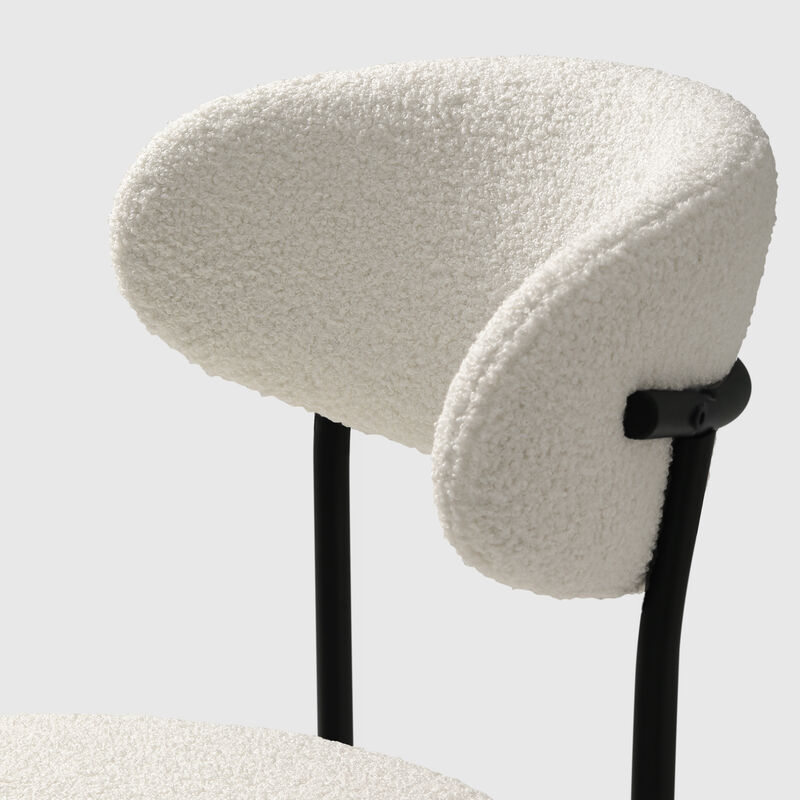 WestinTrends Mid-Century Modern Upholstered Sherpa Round Dining Chairs (Set of 4)