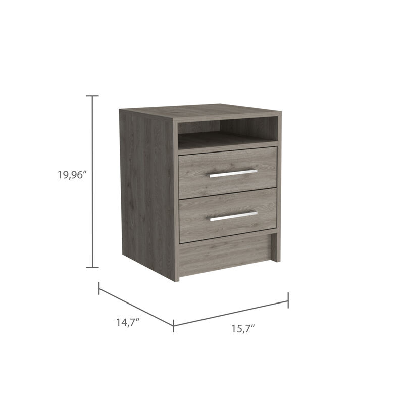 Streamdale Rowley 2-Drawer 1-Shelf Rectangle Nightstand Light