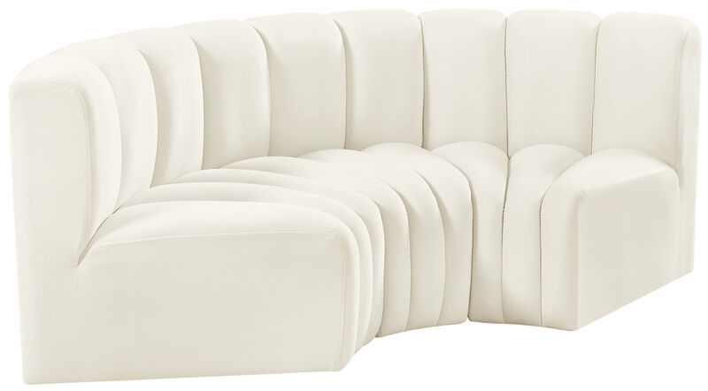 Meridian Furniture Arc Cream Velvet Modular Sofa image number 4