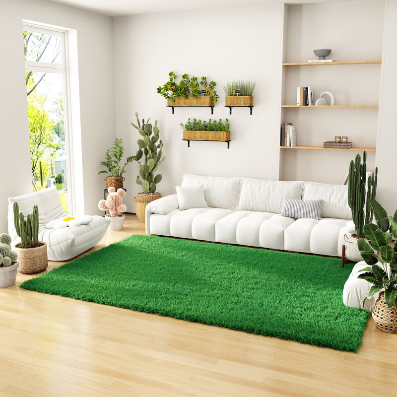 FUFU&GAGA Artificial Turf Grass Mat - 9.8FT x 6.6FT, Perfect for Gardens and Patios,Green image number 2