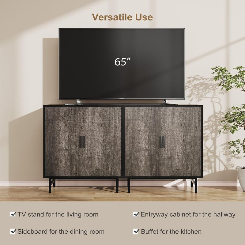 31" Sideboard Buffet Cabinet with Storage, Storage Cabinet with Adjustable Shelf, 2-Door Console Table, Accent Cabinet for Living, Kitchen, Entryway image number 8