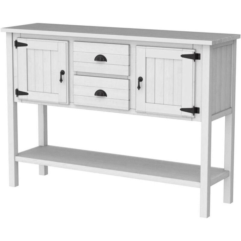 Hivvago Farmhouse Solid Wood Sofa Table with Storage Drawers