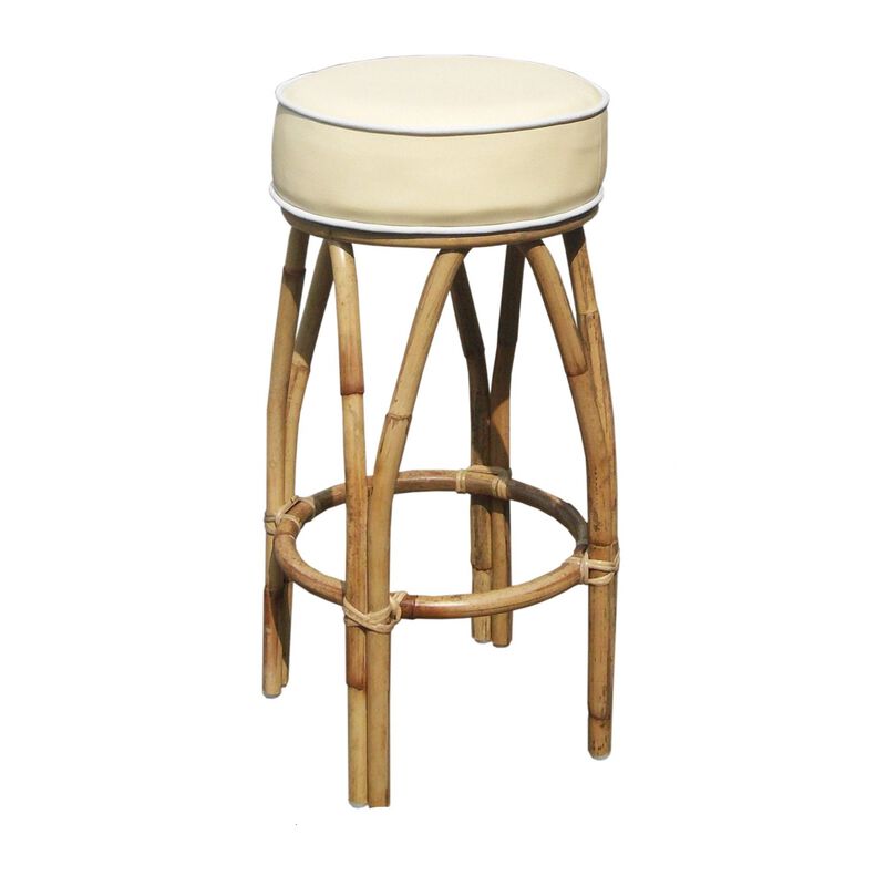 D-ART COLLECTION, INC Tropical Rattan Cream Counter Stool