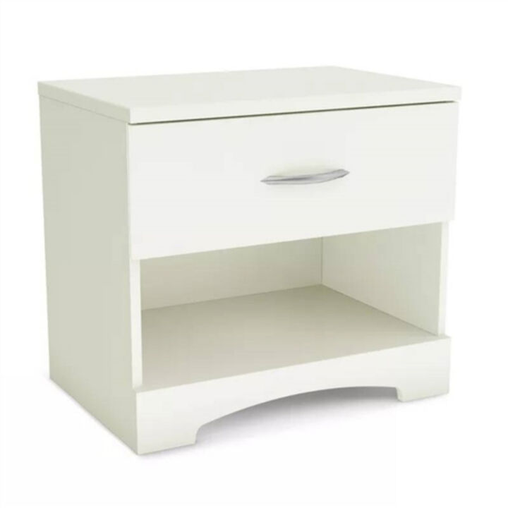 Modern 1 Drawer End Side Table With Storage For Living Room