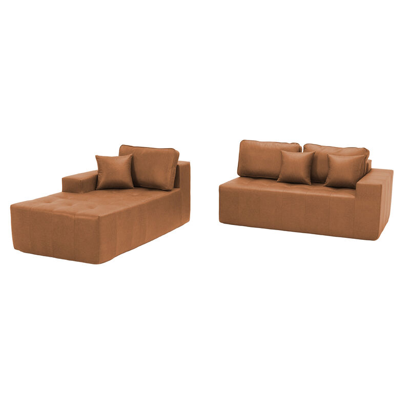 Lubcle Faux Leather Compression Sofa image number 5