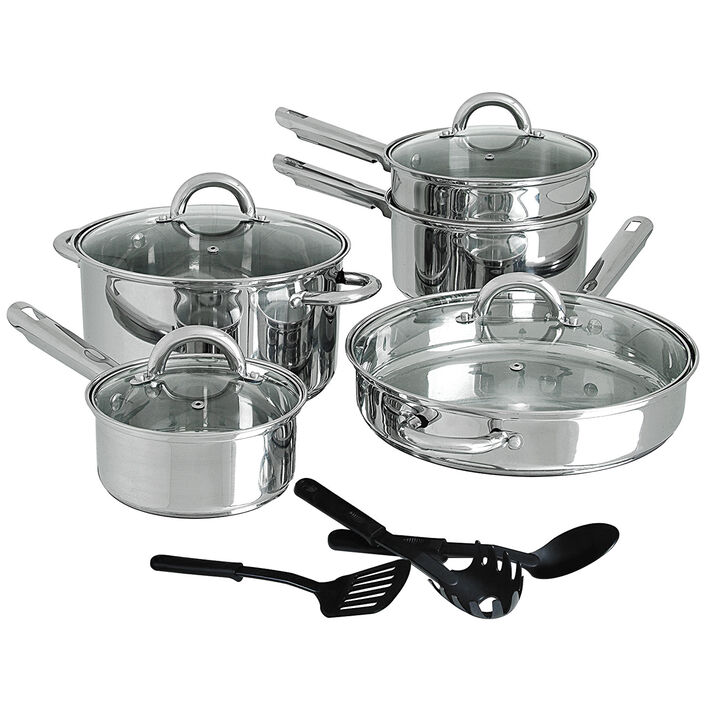 Gibson Home Abruzzo Stainless Steel 12 Piece Cookware Set