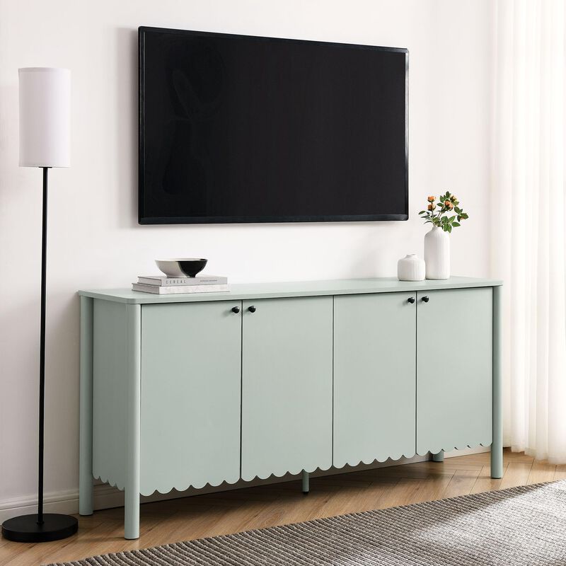 Modway Emmeline 4-Door Scalloped Sideboard in Sage image number 1