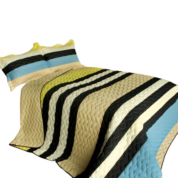 Full Queen Angels Walk on Through 3 Piece Patchwork Quilt Bedding Set