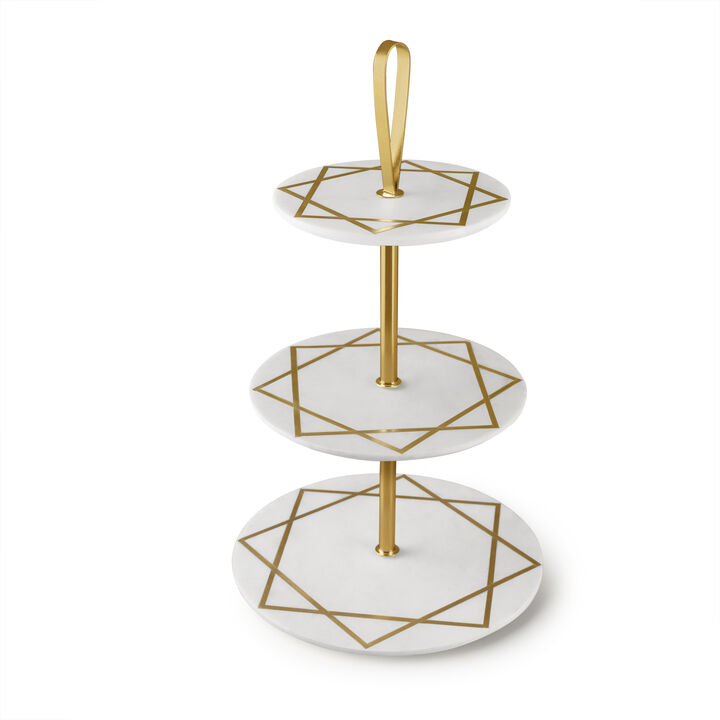 Marbella Three Tier Marble Cake Stand