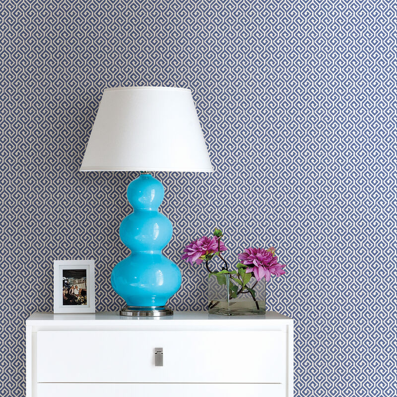 Sete Denim Greek Key Wallpaper image number 1