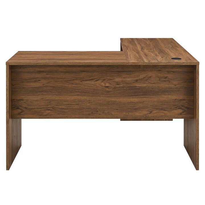 L-Shaped Wood Office Desk with Spacious Work Surface and Sturdy Legs