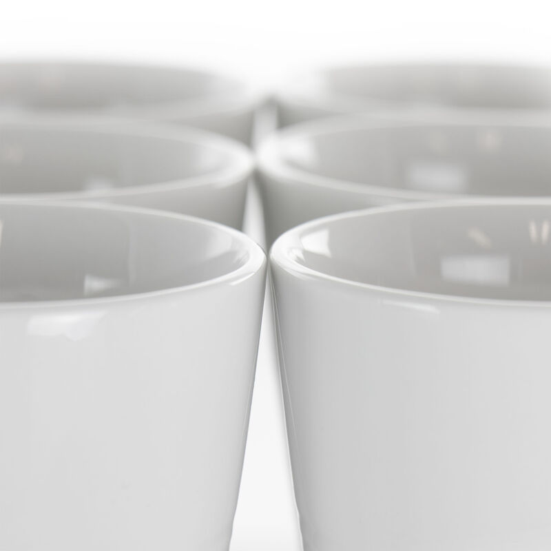 Elama Amie 8 Piece 12 Ounce Porcelain Mug Set in White