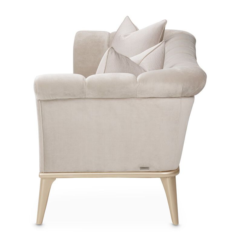 Starlight Canyon Home Beige Velvet Sofa for Living Room &ndash; Elegant 3 Seater 100 Inch Couch image number 6