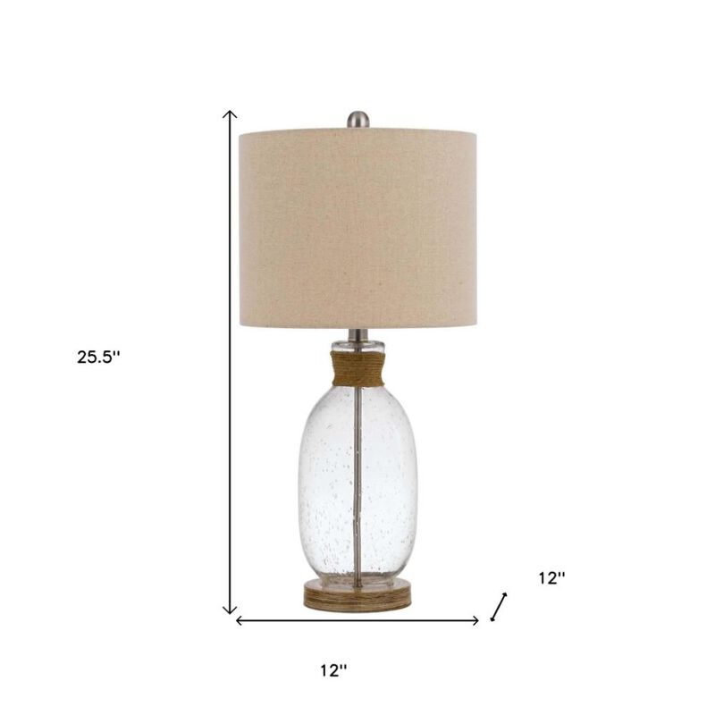 Hivvago 26" Brown Mason Jar Table Lamp With Brown Drum Shade