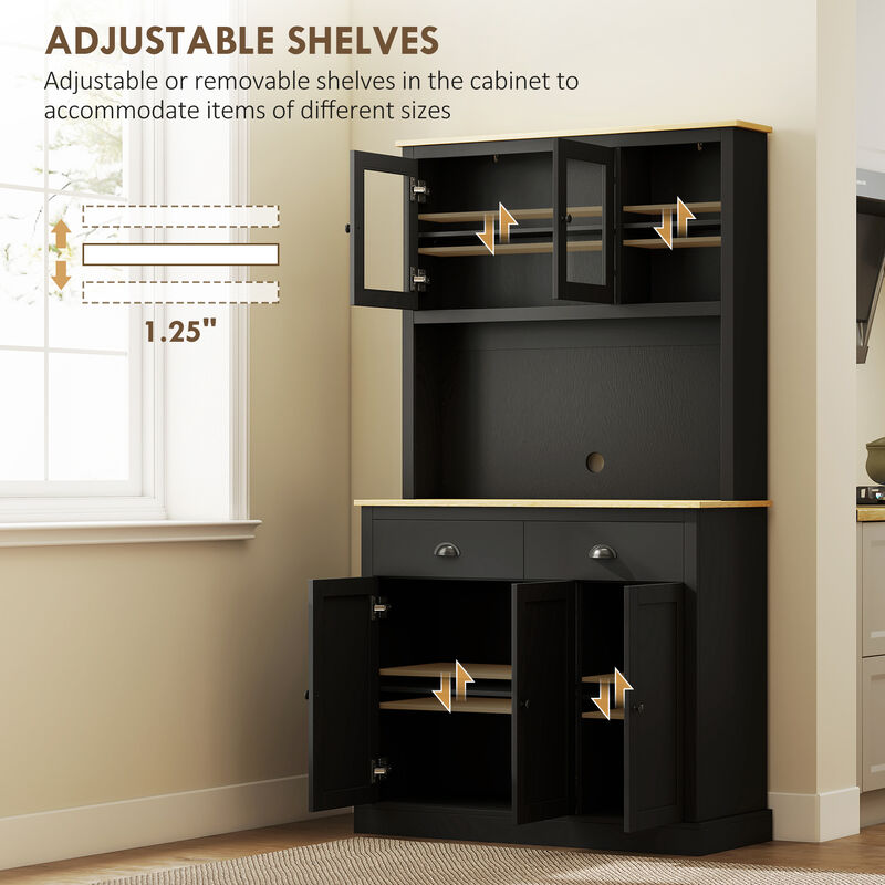 Hivvago Kitchen Storage Hutch with Adjustable Shelves image number 4