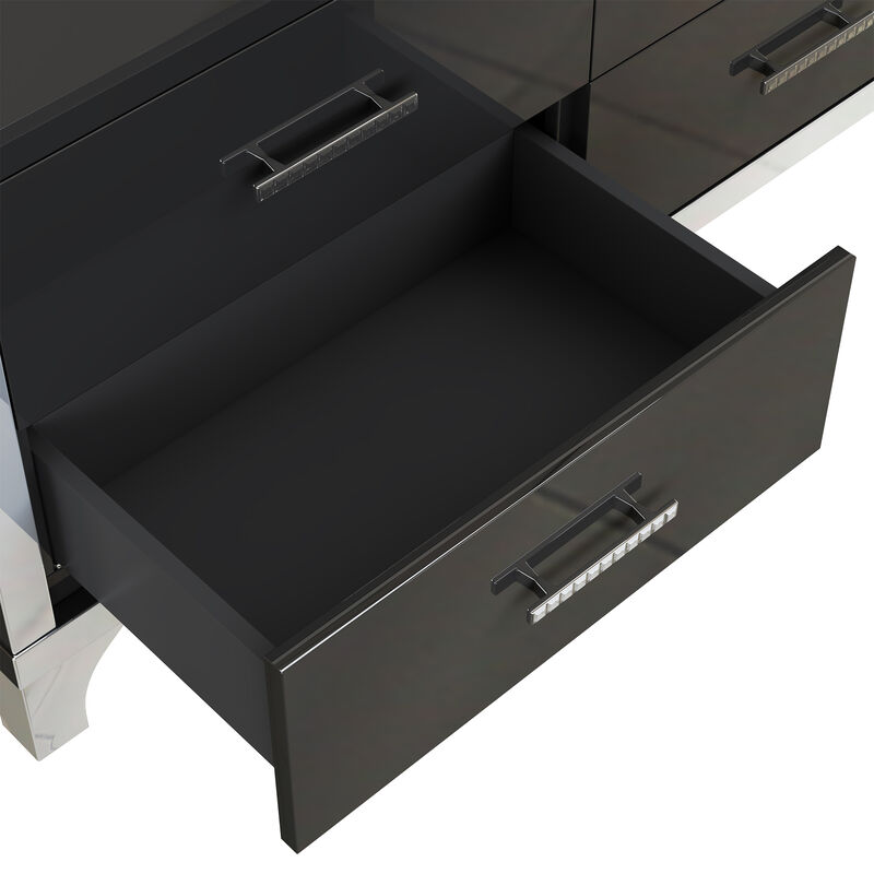 Merax Elegant High Gloss Dresser with Metal Handle