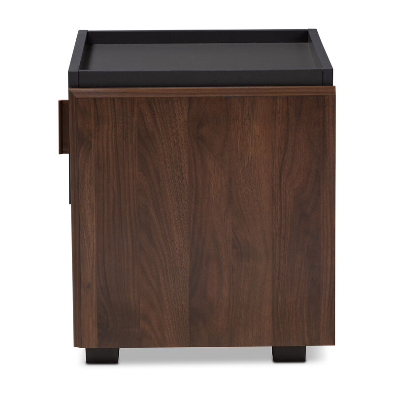 Baxton Studio Rikke Modern Two Tone Gray And Walnut Finished Wood 1 Drawer Nightstand