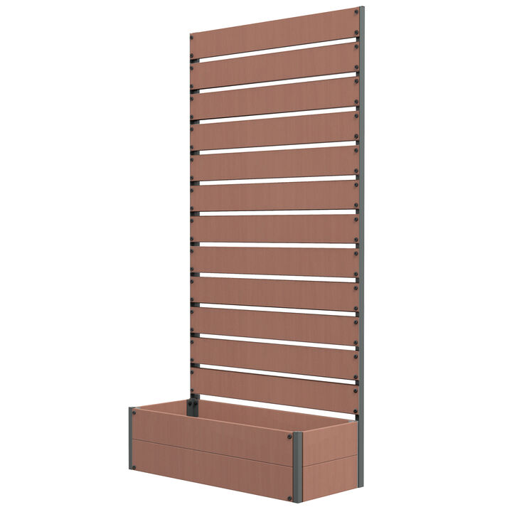 Hivvago Outdoor Garden Bed with Trellis for Climbing Plants