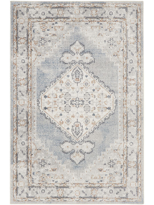 Astra Machine Washable ASW11 Light Blue 3'3" x 5' Rug