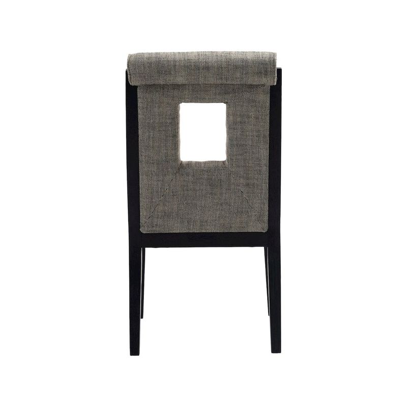 Meridian Furniture Gwendolyn Grey Linen Textured Fabric Dining Side Chair, Set of 2