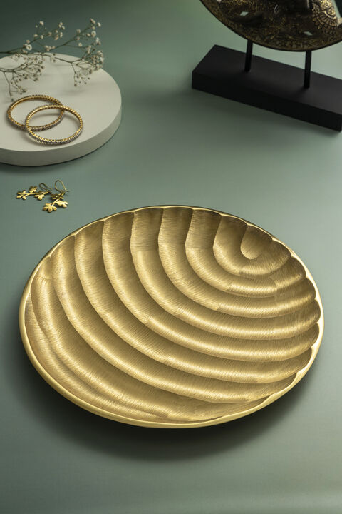 GAURI KOHLI Savanna Gold Decorative Tray 12"