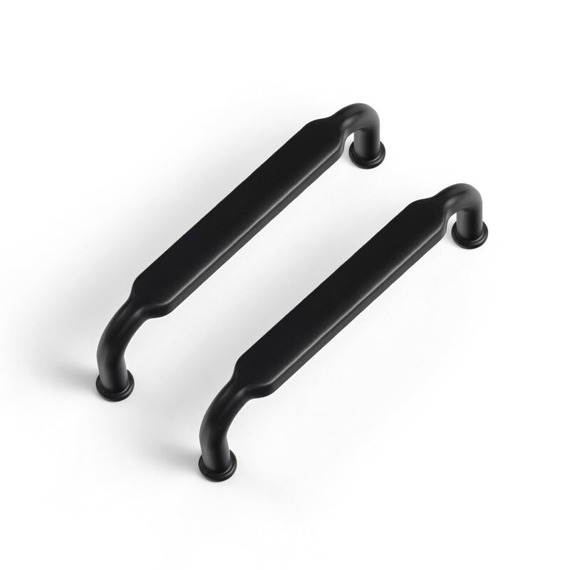 Goo-Ki 6 Pack 3-3/4 Inch (96mm) Hole Center Cabinet Pulls Matte Black Zinc Alloy Kitchen Drawer Pulls Drawer Handles 4.2 Inch Le