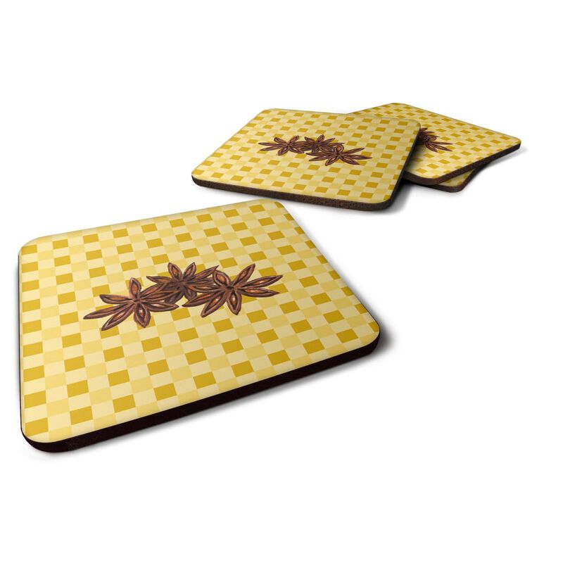 Caroline's Treasures Star Anise on Basketweave Decorative coasters, 3.5, Multicolor