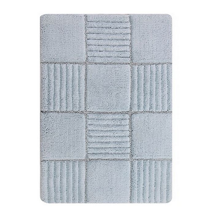 Knightsbridge Chakkar Board 220 GSF Non Skid Back Bath Rug 17 x 24 - Light Blue