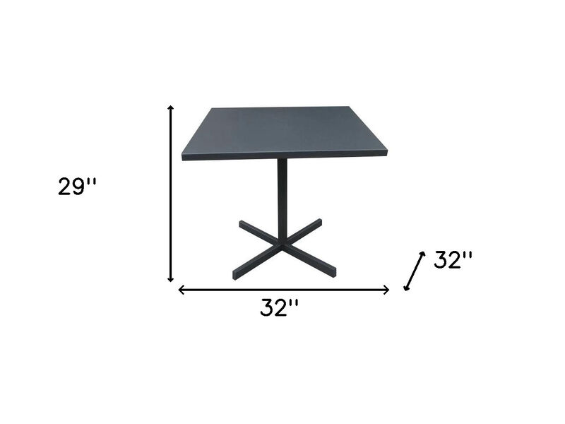 Square Aluminum Pedestal Dining Table with Sturdy Base for Kitchen or Dining Room