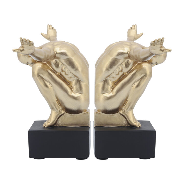 Resin Man Sculpture Bookend