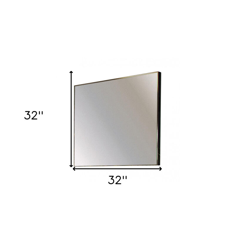 HomeRoots 32" Gray Square Metal Framed Accent Mirror image number 4