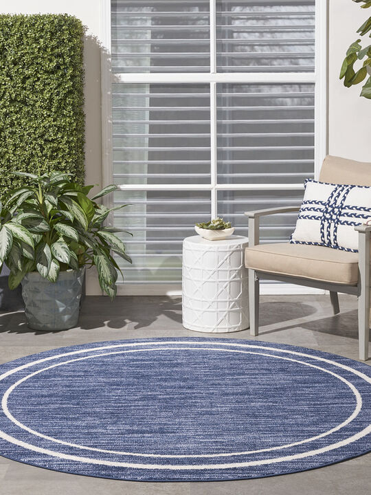 Nourison Essentials NRE02 Navy/Ivory 8' x Round Rug