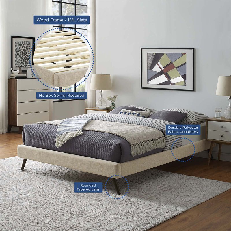 Modway - Loryn Full Fabric Bed Frame with Round Splayed Legs image number 5