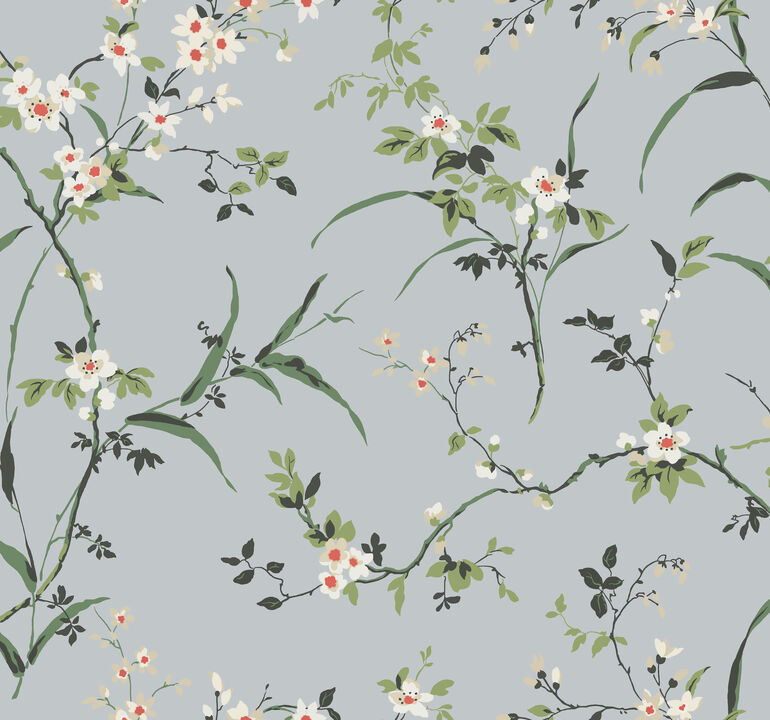 Blossom Branches Light Grey Wallpaper
