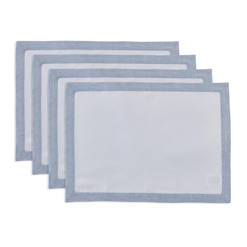 Solino Home Classic 100% Linen Placemats &ndash; Set of 4, 14 x 19 in, Machine Washable, Holiday and Everyday Dining