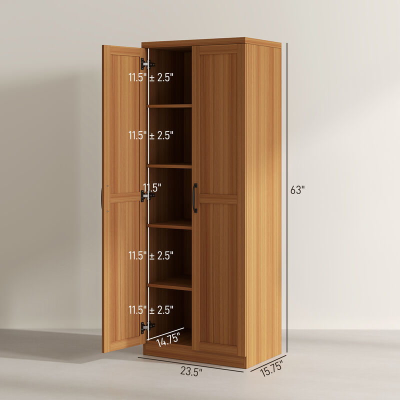 Hivvago Pantry Cabinet with 5-Tier and Adjustable Shelving image number 2