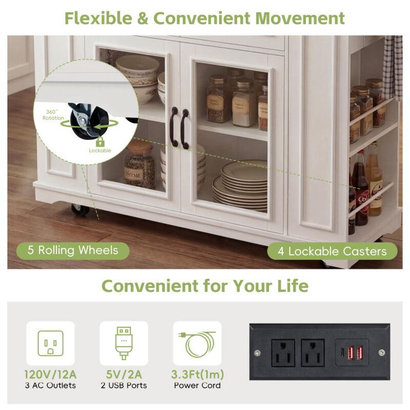 Lobswu Rolling Kitchen Island Cart image number 3