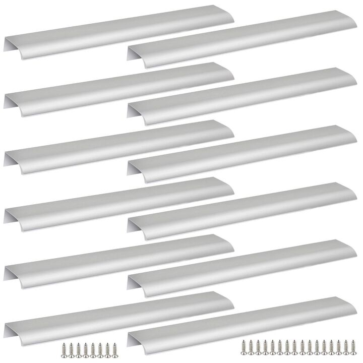 Qjaiune Back Mount Finger Edge Pull 300mm/11.8"", Aluminum Hidden Handle Concealed Tab Pulls for Home Kitchen Living Room Door D